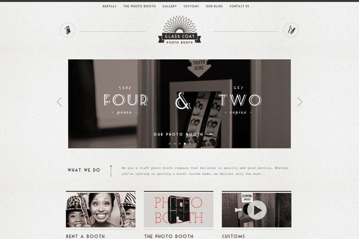 Glass Coat Photo Booth website preview